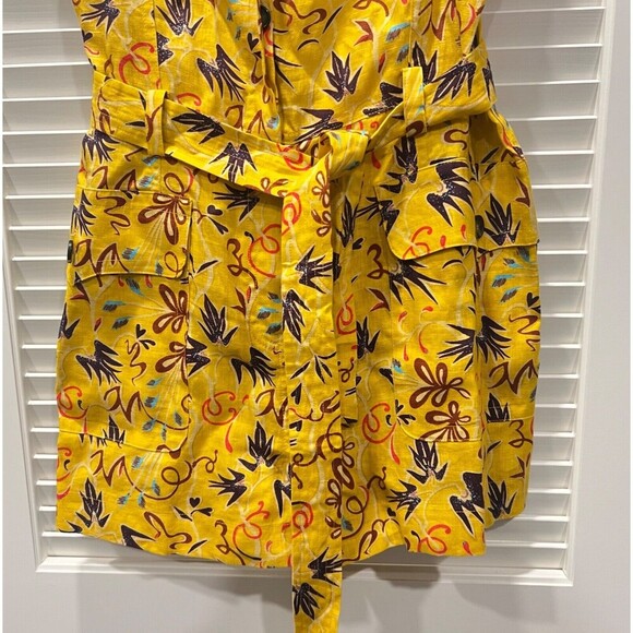 A.L.C. Gilmour Yellow Floral Linen Romper Floral Size 12 NWT Coconut Girl Beach - Picture 8 of 15